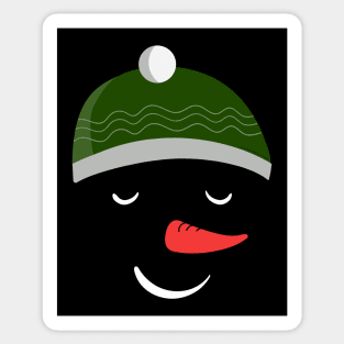 Fun Winter Snowman Face with Hat Design Sticker